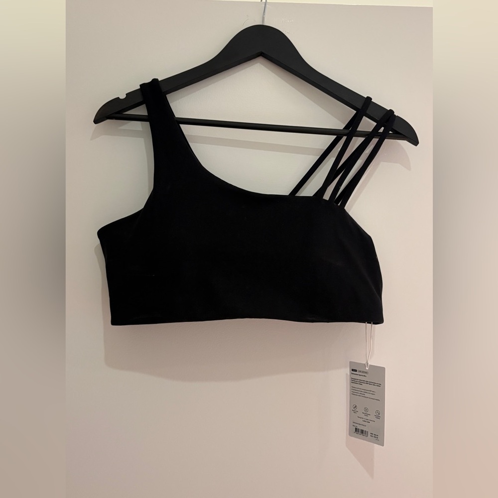 Black Asymmetrical Sports Bra